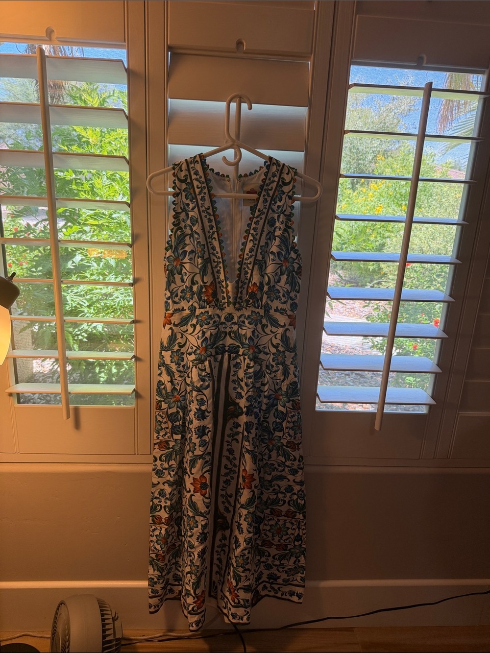 FARM Rio White Maxi Dress with Blue & Orange Floral Embroidery - Picture 3 of 6